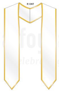 White stole with Bias trim image